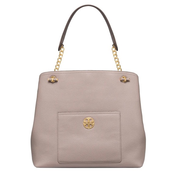 Tory Burch Handbags - Tory Burch Chelsea Slouchy Tote in Grey Heron Pebbled Leather Shoulder Bag